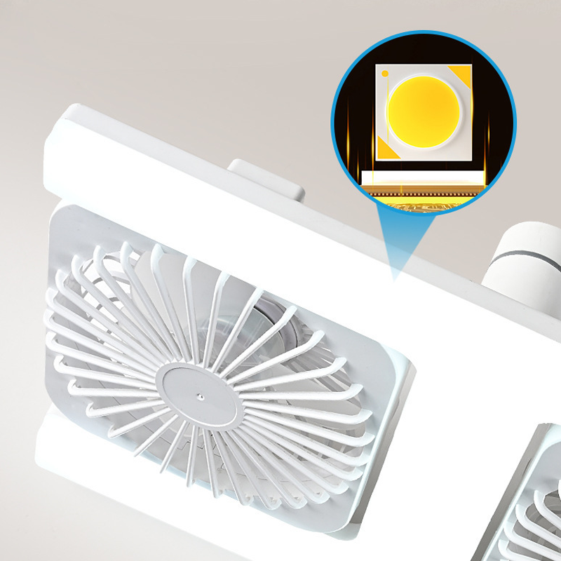 📢📢Fri frakt⏰Takfläkt med dubbla huvuden och LED-ljus – Modern design med fjärrkontroll för vardagsrum och sovrum