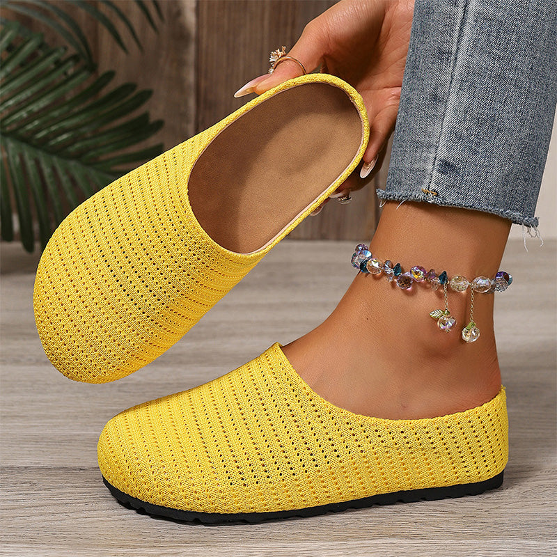 🎁2026 Nyheter 50% RABATT💥Dam Andningsbara Stickade Slip-On Mules – Lätta och vadderade – Enkla att ta på och av, perfekta för vardagliga dagar eller snabba ärenden – luftiga och bekväma 🌸