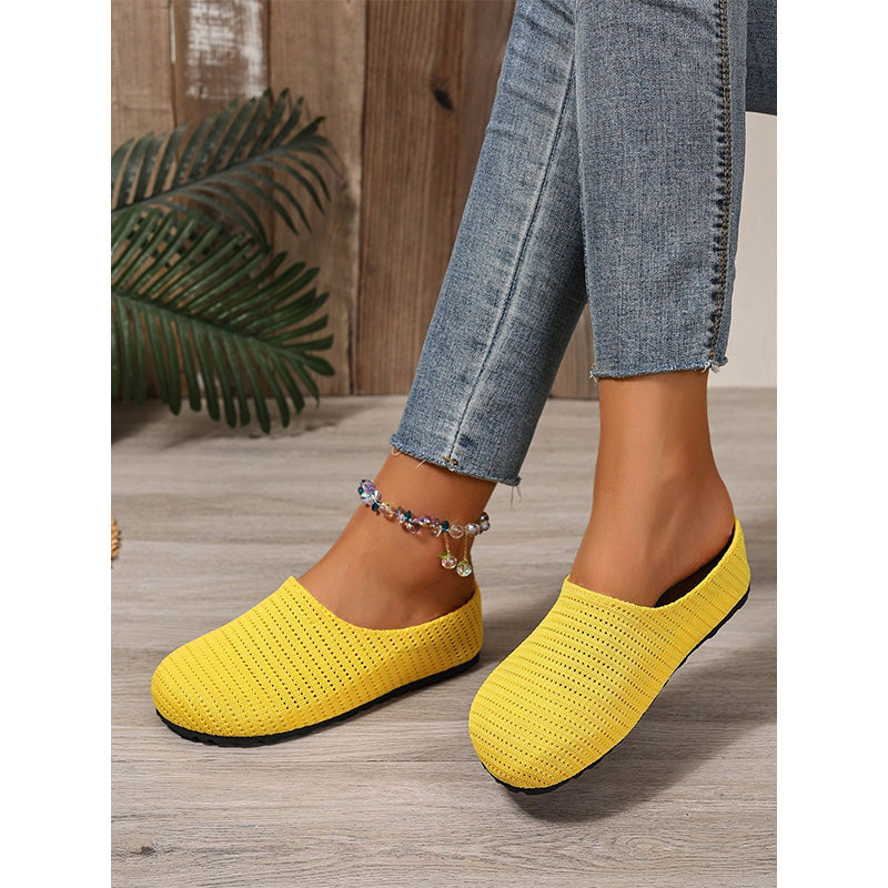 🎁2026 Nyheter 50% RABATT💥Dam Andningsbara Stickade Slip-On Mules – Lätta och vadderade – Enkla att ta på och av, perfekta för vardagliga dagar eller snabba ärenden – luftiga och bekväma 🌸
