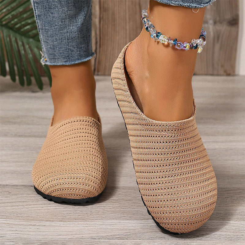 🎁2026 Nyheter 50% RABATT💥Dam Andningsbara Stickade Slip-On Mules – Lätta och vadderade – Enkla att ta på och av, perfekta för vardagliga dagar eller snabba ärenden – luftiga och bekväma 🌸
