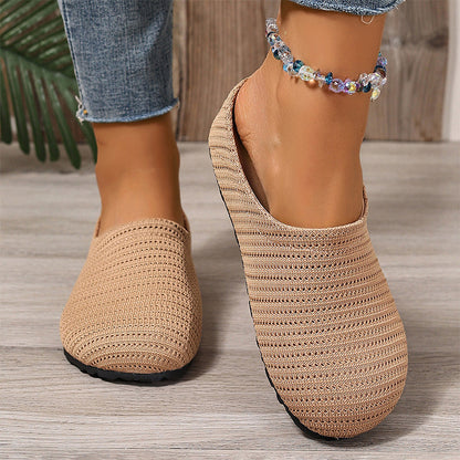 🎁2026 Nyheter 50% RABATT💥Dam Andningsbara Stickade Slip-On Mules – Lätta och vadderade – Enkla att ta på och av, perfekta för vardagliga dagar eller snabba ärenden – luftiga och bekväma 🌸