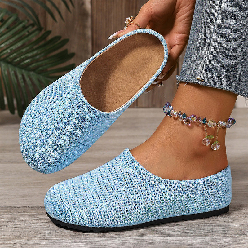 🎁2026 Nyheter 50% RABATT💥Dam Andningsbara Stickade Slip-On Mules – Lätta och vadderade – Enkla att ta på och av, perfekta för vardagliga dagar eller snabba ärenden – luftiga och bekväma 🌸