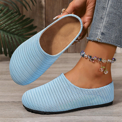 🎁2026 Nyheter 50% RABATT💥Dam Andningsbara Stickade Slip-On Mules – Lätta och vadderade – Enkla att ta på och av, perfekta för vardagliga dagar eller snabba ärenden – luftiga och bekväma 🌸