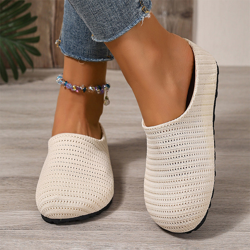 🎁2026 Nyheter 50% RABATT💥Dam Andningsbara Stickade Slip-On Mules – Lätta och vadderade – Enkla att ta på och av, perfekta för vardagliga dagar eller snabba ärenden – luftiga och bekväma 🌸