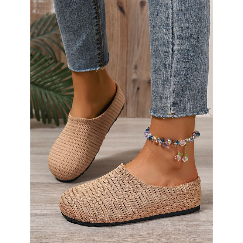 🎁2026 Nyheter 50% RABATT💥Dam Andningsbara Stickade Slip-On Mules – Lätta och vadderade – Enkla att ta på och av, perfekta för vardagliga dagar eller snabba ärenden – luftiga och bekväma 🌸