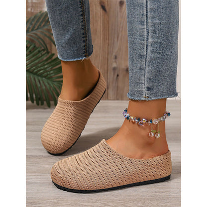 🎁2026 Nyheter 50% RABATT💥Dam Andningsbara Stickade Slip-On Mules – Lätta och vadderade – Enkla att ta på och av, perfekta för vardagliga dagar eller snabba ärenden – luftiga och bekväma 🌸