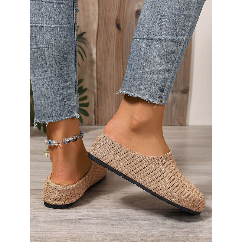 🎁2026 Nyheter 50% RABATT💥Dam Andningsbara Stickade Slip-On Mules – Lätta och vadderade – Enkla att ta på och av, perfekta för vardagliga dagar eller snabba ärenden – luftiga och bekväma 🌸