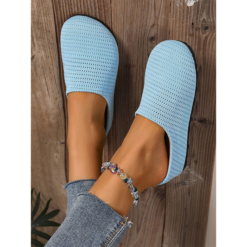 🎁2026 Nyheter 50% RABATT💥Dam Andningsbara Stickade Slip-On Mules – Lätta och vadderade – Enkla att ta på och av, perfekta för vardagliga dagar eller snabba ärenden – luftiga och bekväma 🌸