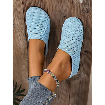 🎁2026 Nyheter 50% RABATT💥Dam Andningsbara Stickade Slip-On Mules – Lätta och vadderade – Enkla att ta på och av, perfekta för vardagliga dagar eller snabba ärenden – luftiga och bekväma 🌸