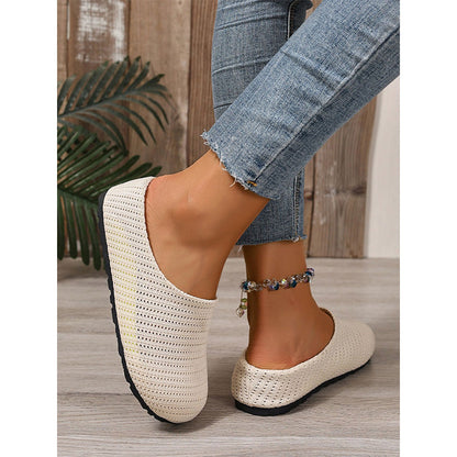 🎁2026 Nyheter 50% RABATT💥Dam Andningsbara Stickade Slip-On Mules – Lätta och vadderade – Enkla att ta på och av, perfekta för vardagliga dagar eller snabba ärenden – luftiga och bekväma 🌸