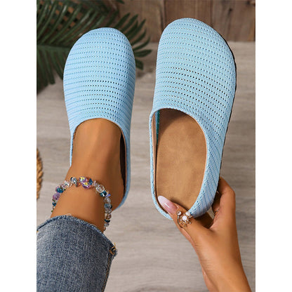🎁2026 Nyheter 50% RABATT💥Dam Andningsbara Stickade Slip-On Mules – Lätta och vadderade – Enkla att ta på och av, perfekta för vardagliga dagar eller snabba ärenden – luftiga och bekväma 🌸