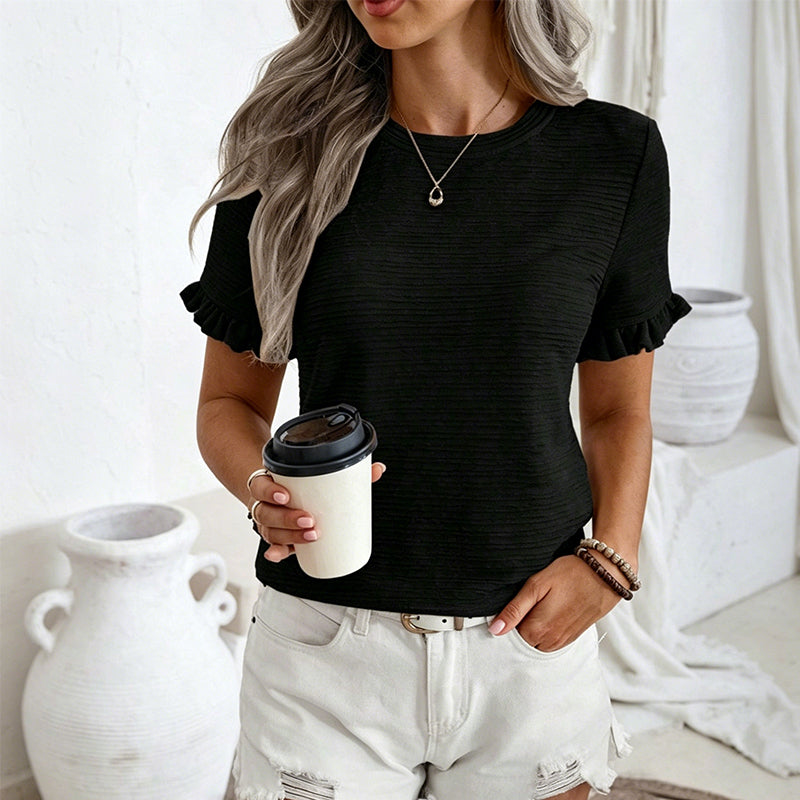🌸 50% RABATT NU! 🌸 Blus med fladdrande ärmar för kvinnor