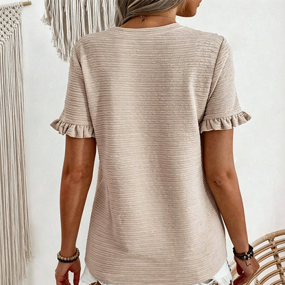 🌸 50% RABATT NU! 🌸 Blus med fladdrande ärmar för kvinnor