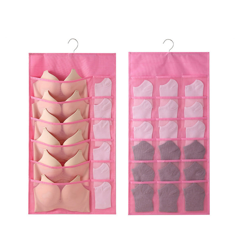 🧦 TIDBEGRÄNSAD 50% RABATT! ✨ Dubbelsidig förvaring av underkläder – Transparent nät, roterbar krok, platsbesparande 👙
