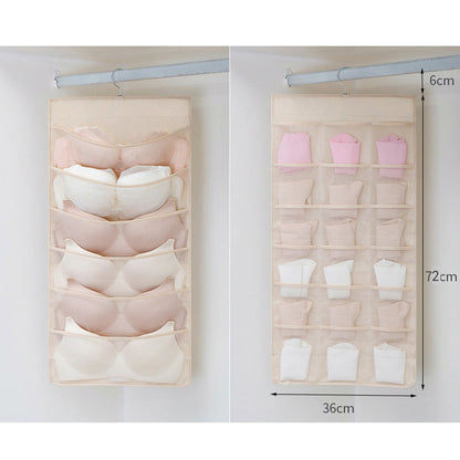 🧦 TIDBEGRÄNSAD 50% RABATT! ✨ Dubbelsidig förvaring av underkläder – Transparent nät, roterbar krok, platsbesparande 👙