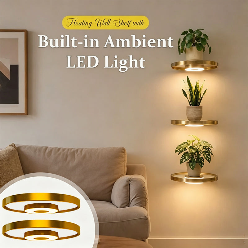 Flytande vägghylla med inbyggd stämningsfull LED-belysning✨3% rabattkod: NOR3