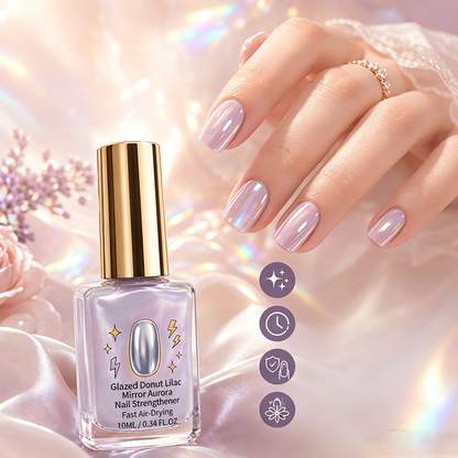 📢📢 Köp 2, få 1 gratis! 💅 Nagelförstärkare med spegeleffekt klar lila – 10 ml – Aurora frostad finish & snabbtorkande i luften för stärkta naglar ✨✨3% rabattkod: NOR3