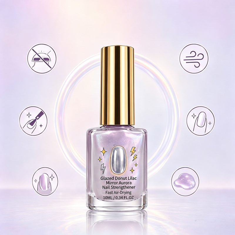📢📢 Köp 2, få 1 gratis! 💅 Nagelförstärkare med spegeleffekt klar lila – 10 ml – Aurora frostad finish & snabbtorkande i luften för stärkta naglar ✨✨3% rabattkod: NOR3