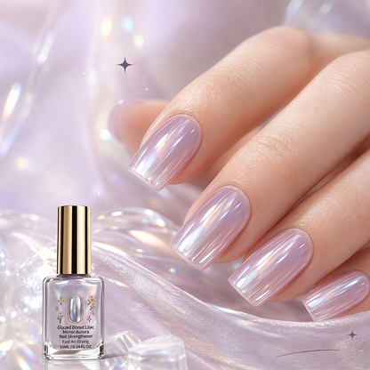 📢📢 Köp 2, få 1 gratis! 💅 Nagelförstärkare med spegeleffekt klar lila – 10 ml – Aurora frostad finish & snabbtorkande i luften för stärkta naglar ✨✨3% rabattkod: NOR3