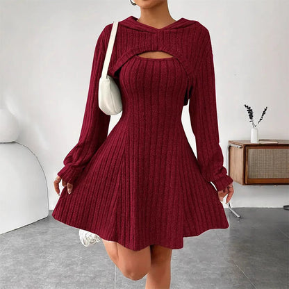 ⏰🍂Höstens Early Bird-rea – Kvinnors 2-delad ribbstickad outfit✨3% rabattkod: NOR3