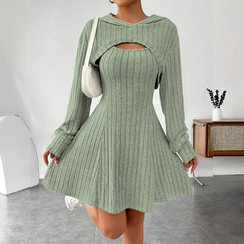 ⏰🍂Höstens Early Bird-rea – Kvinnors 2-delad ribbstickad outfit✨3% rabattkod: NOR3