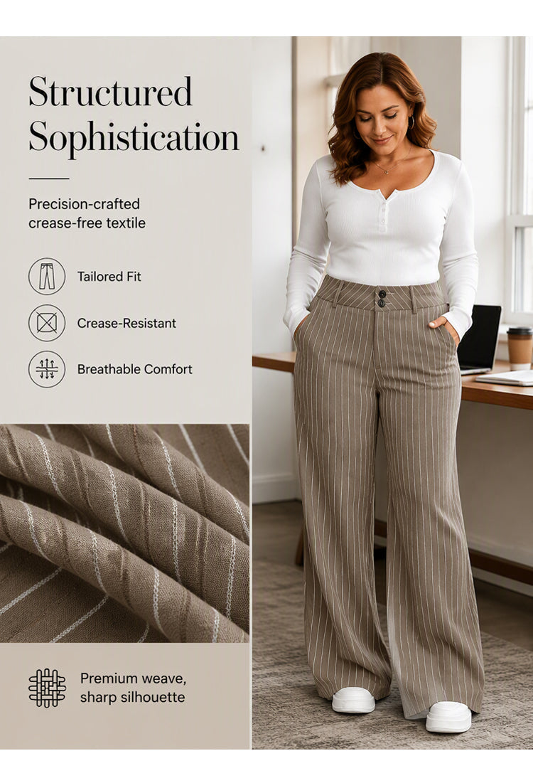 👖 Randiga utsvängda byxor för damer – Smickrande passform möter oansträngd elegans✨3% rabattkod: NOR3