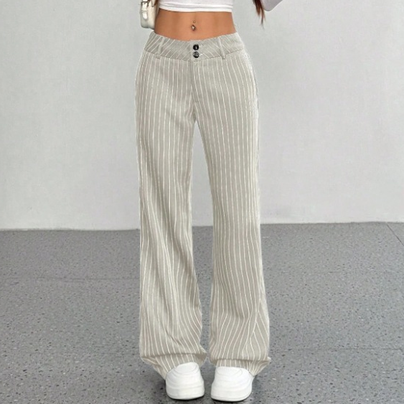 👖 Randiga utsvängda byxor för damer – Smickrande passform möter oansträngd elegans✨3% rabattkod: NOR3