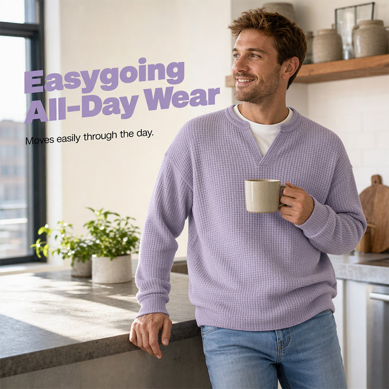 ⌛Tidsbegränsat erbjudande🛍️Bekväm våffeltröja med lagerlook✨3% rabattkod: NOR3