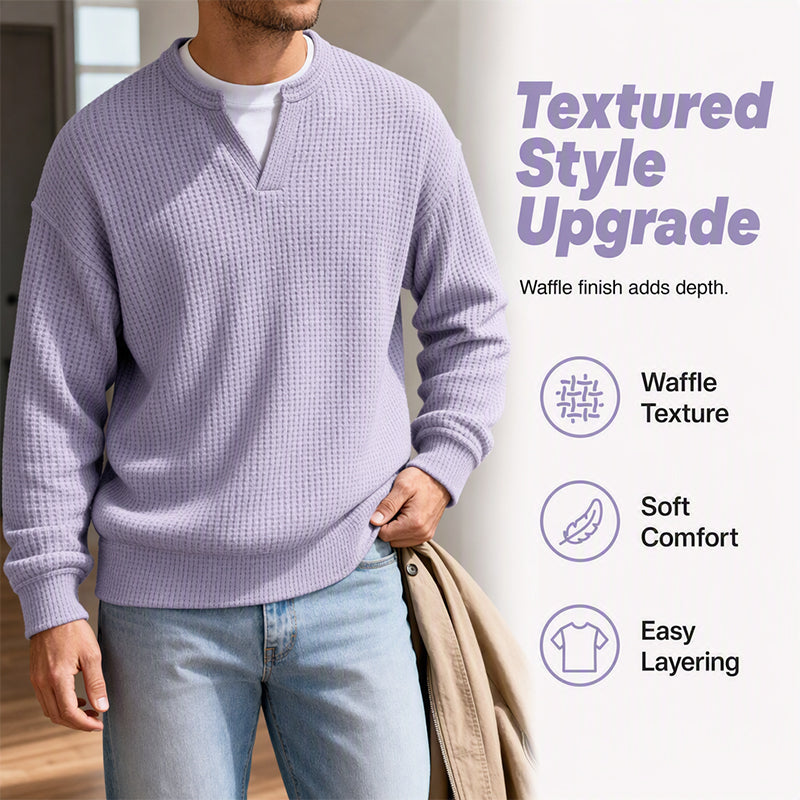 ⌛Tidsbegränsat erbjudande🛍️Bekväm våffeltröja med lagerlook✨3% rabattkod: NOR3