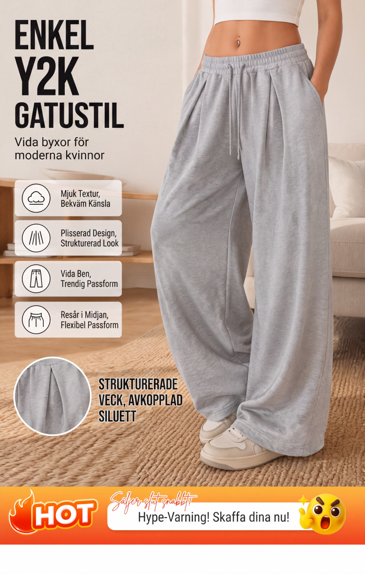 👖Damiga lediga bylsiga mjukisbyxor med vida ben✨3% rabattkod: NOR3