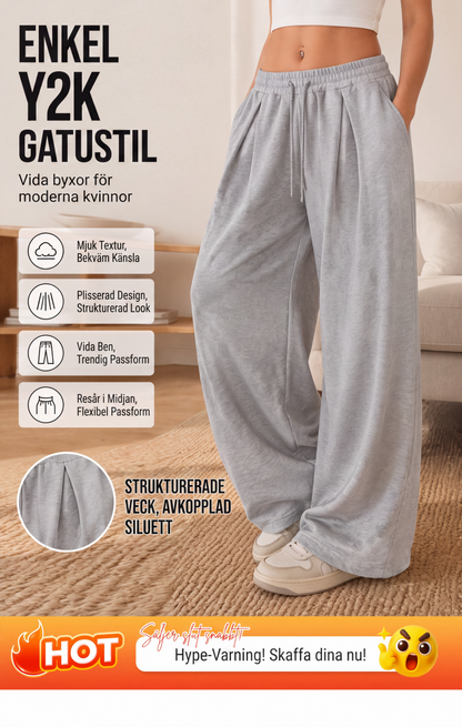 👖Damiga lediga bylsiga mjukisbyxor med vida ben✨3% rabattkod: NOR3