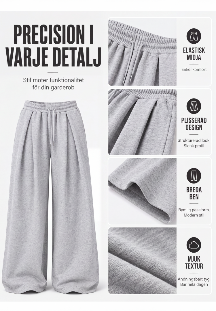 👖Damiga lediga bylsiga mjukisbyxor med vida ben✨3% rabattkod: NOR3