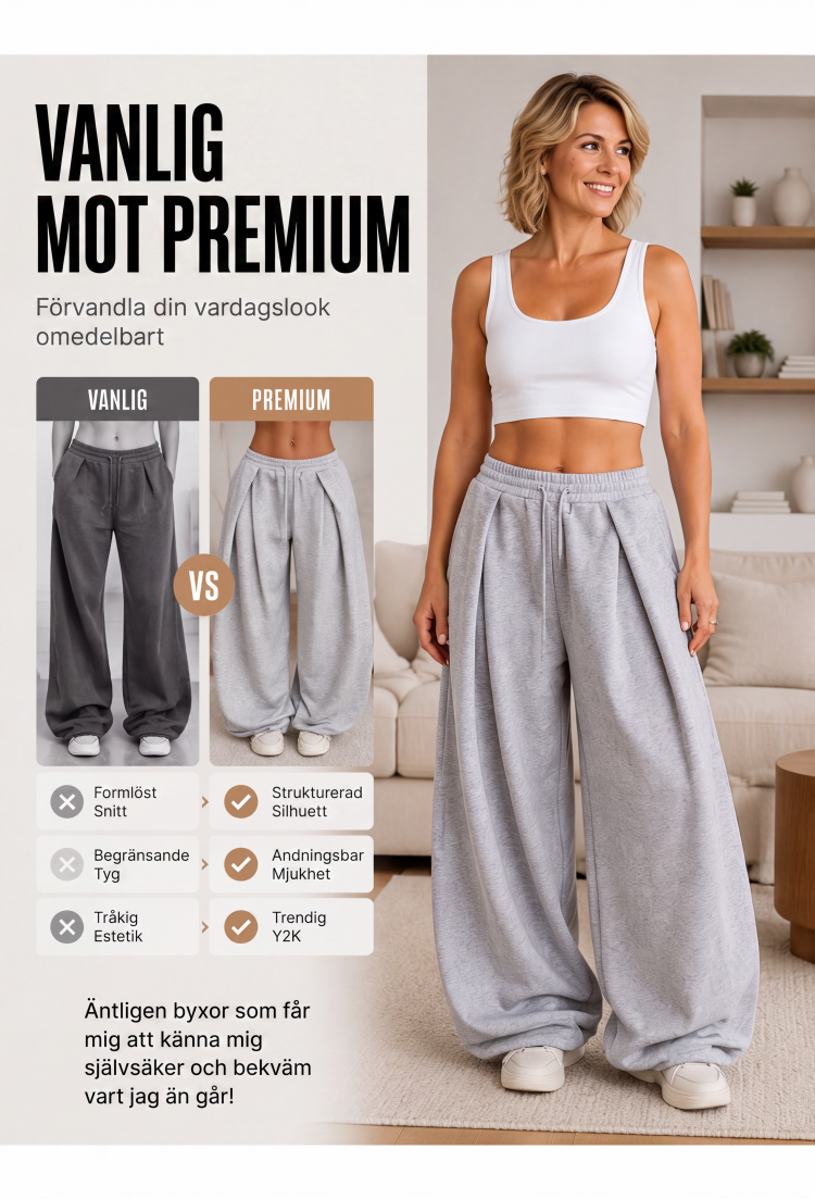👖Damiga lediga bylsiga mjukisbyxor med vida ben✨3% rabattkod: NOR3