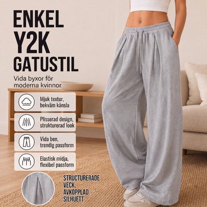 👖Damiga lediga bylsiga mjukisbyxor med vida ben✨3% rabattkod: NOR3