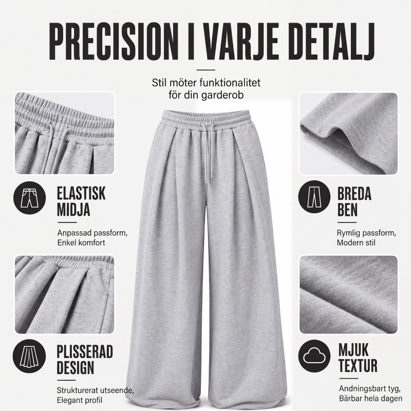 👖Damiga lediga bylsiga mjukisbyxor med vida ben✨3% rabattkod: NOR3