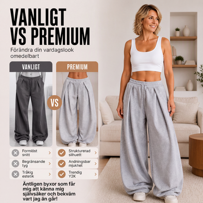 👖Damiga lediga bylsiga mjukisbyxor med vida ben✨3% rabattkod: NOR3