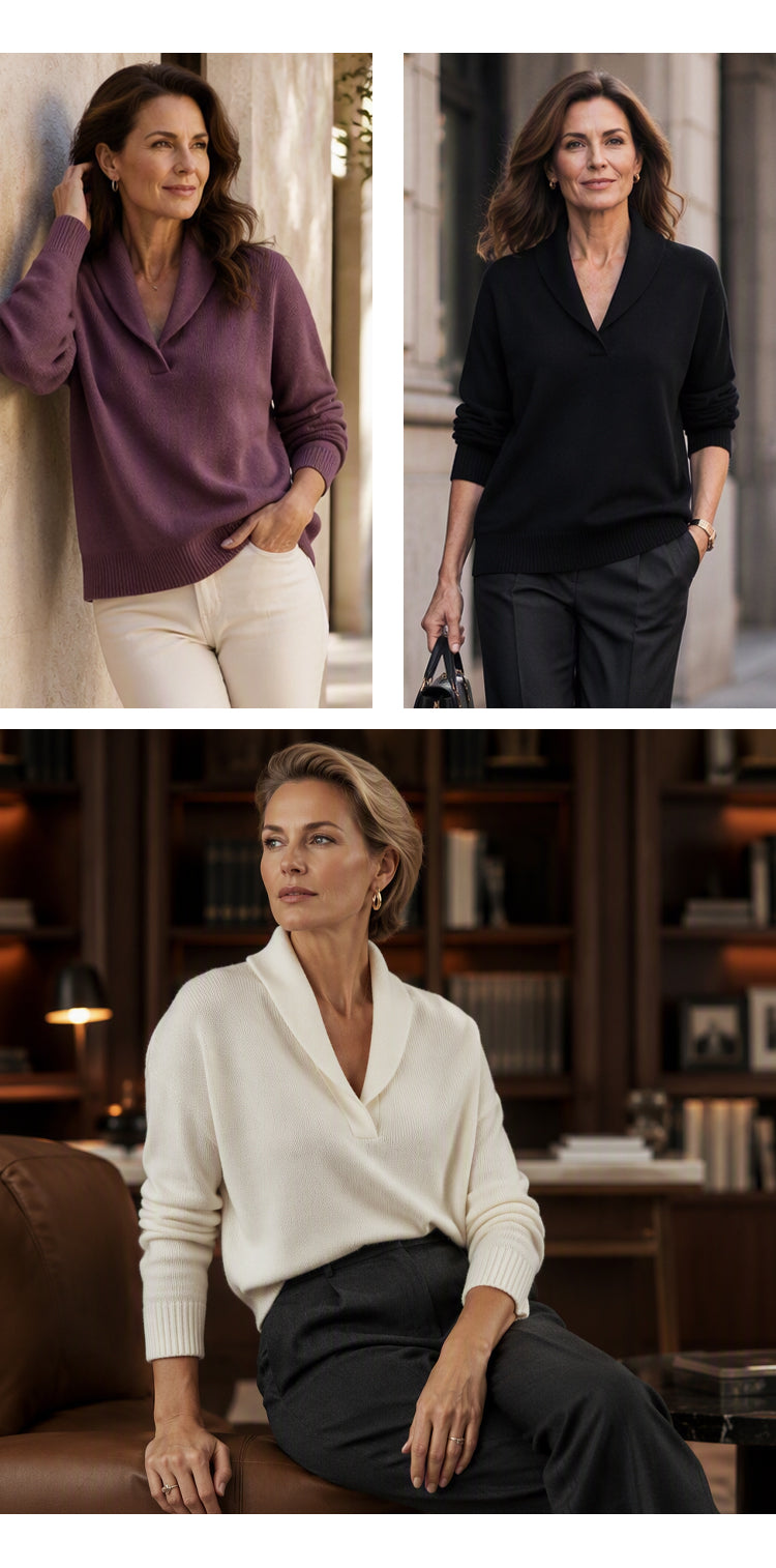 Bästsäljare🏆🧶 Sjalkrage Pullover – Tidlös komfort och enkel stil för alla tillfällen