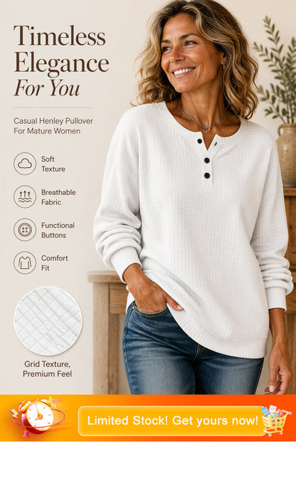 💃2026 Höstnyhet 50% RABATT💥🔥50% RABATT! Damernas Casual Våffelstickade Sweatshirt