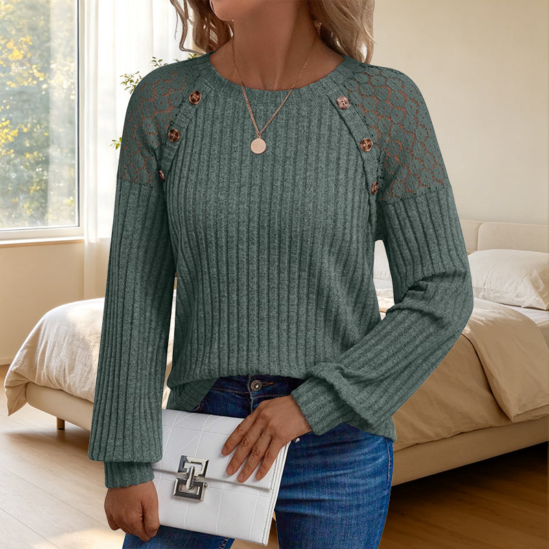 🔥Damernas casual ribbstickade långärmade topp✨3% rabattkod: NOR3
