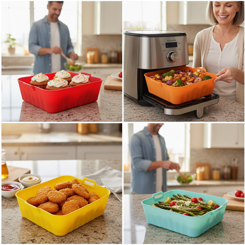 🍟Återanvändbar silikonbehållare för Air Fryer✨3% rabattkod: NOR3