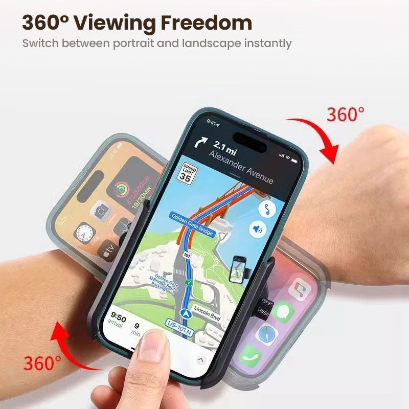 📢📢40% RABATT !! ⏰360° roterbar handledsbands- & armbandsmobilhållare💪📱