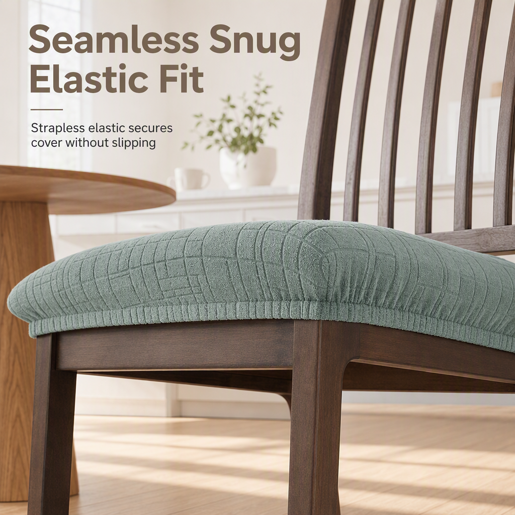 🎁 Köp 1 få 1 gratis! 🪑 Elastiskt sittöverdrag för matstol – bandlöst elastiskt överdrag med elegant strukturerat mönster för hem och matrum✨3% rabattkod: NOR3