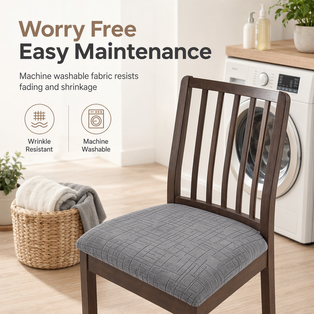 🎁 Köp 1 få 1 gratis! 🪑 Elastiskt sittöverdrag för matstol – bandlöst elastiskt överdrag med elegant strukturerat mönster för hem och matrum✨3% rabattkod: NOR3
