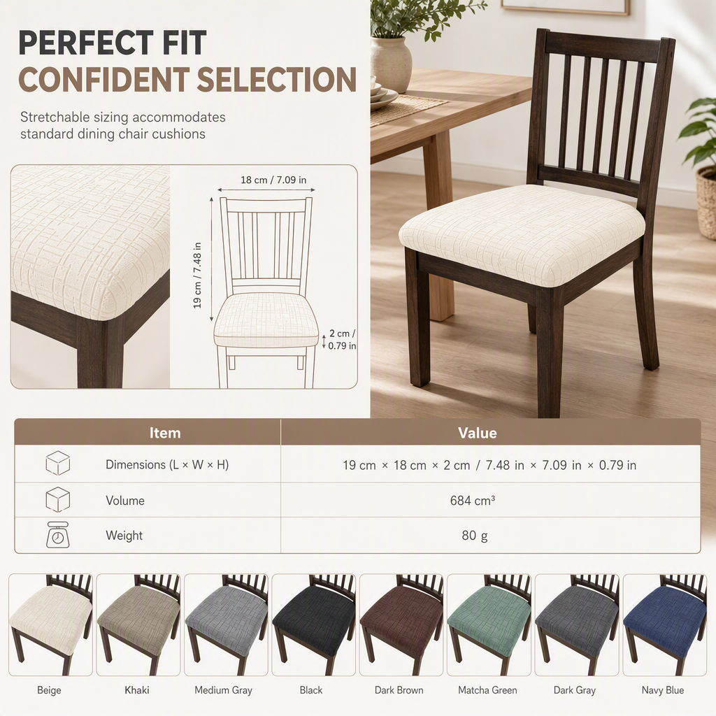🎁 Köp 1 få 1 gratis! 🪑 Elastiskt sittöverdrag för matstol – bandlöst elastiskt överdrag med elegant strukturerat mönster för hem och matrum✨3% rabattkod: NOR3