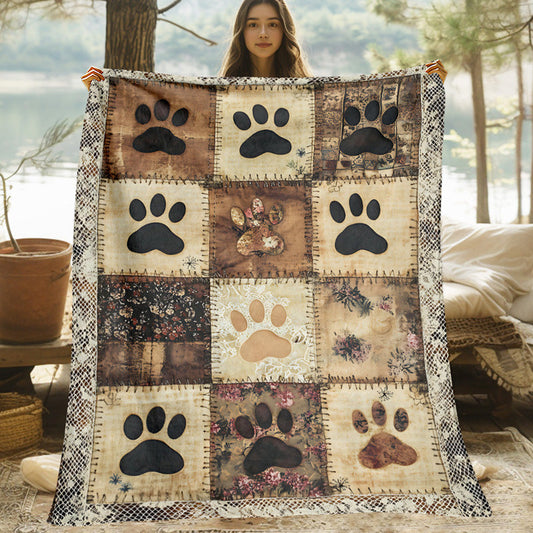 🐶BEGRÄNSAD TID 50% RABATT! 🐾Sött tassavtryck mjuk flanellfilt – Gosig, Varm, Härlig heminredning 🛌✨3% rabattkod: NOR3