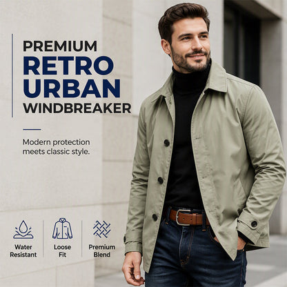 ✨3% rabattkod: NOR3✨Herrars Vattentäta Medellånga Trenchcoat【GRATIS FRAKT】