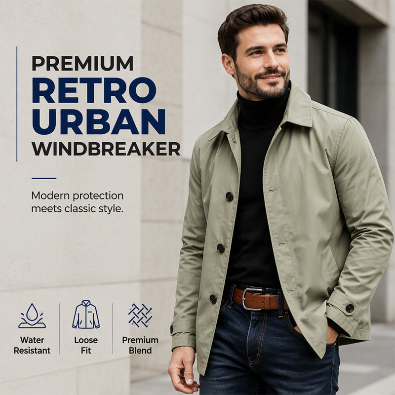 ✨3% rabattkod: NOR3✨Herrars Vattentäta Medellånga Trenchcoat【GRATIS FRAKT】