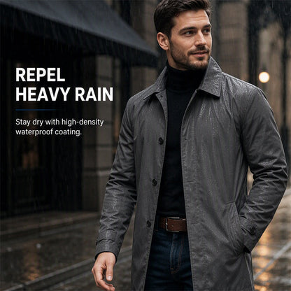 ✨3% rabattkod: NOR3✨Herrars Vattentäta Medellånga Trenchcoat【GRATIS FRAKT】