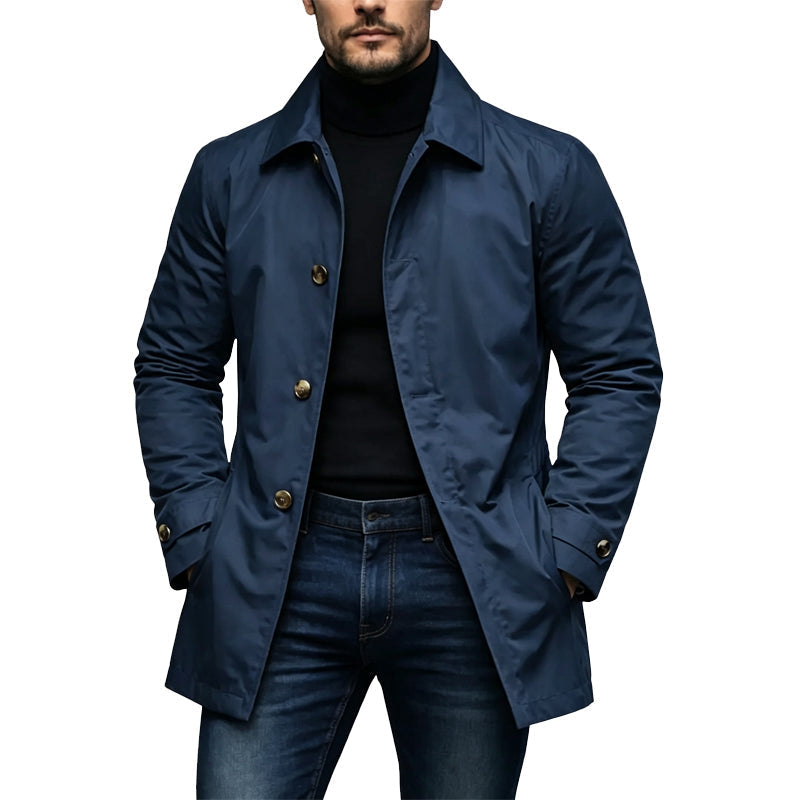 ✨3% rabattkod: NOR3✨Herrars Vattentäta Medellånga Trenchcoat【GRATIS FRAKT】