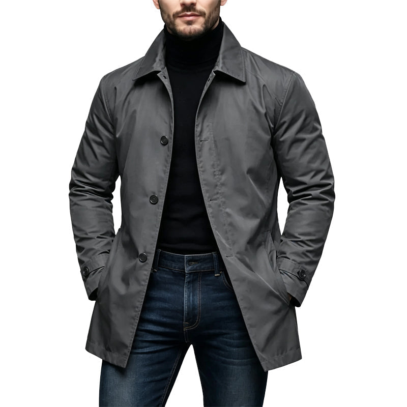 ✨3% rabattkod: NOR3✨Herrars Vattentäta Medellånga Trenchcoat【GRATIS FRAKT】